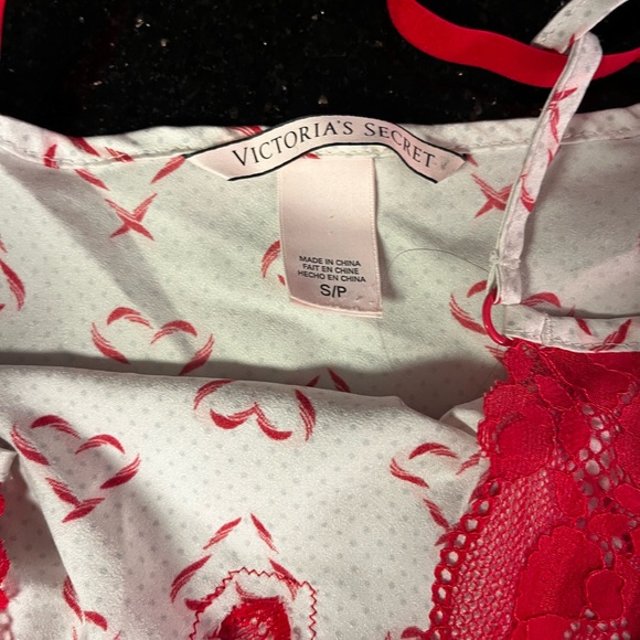 VS Candy Cane Heart Print Women's Sleepwear Set - Picture 3 of 4